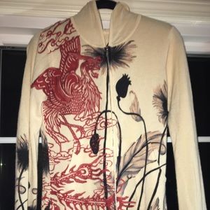 Cashmere zip up hooded sweater